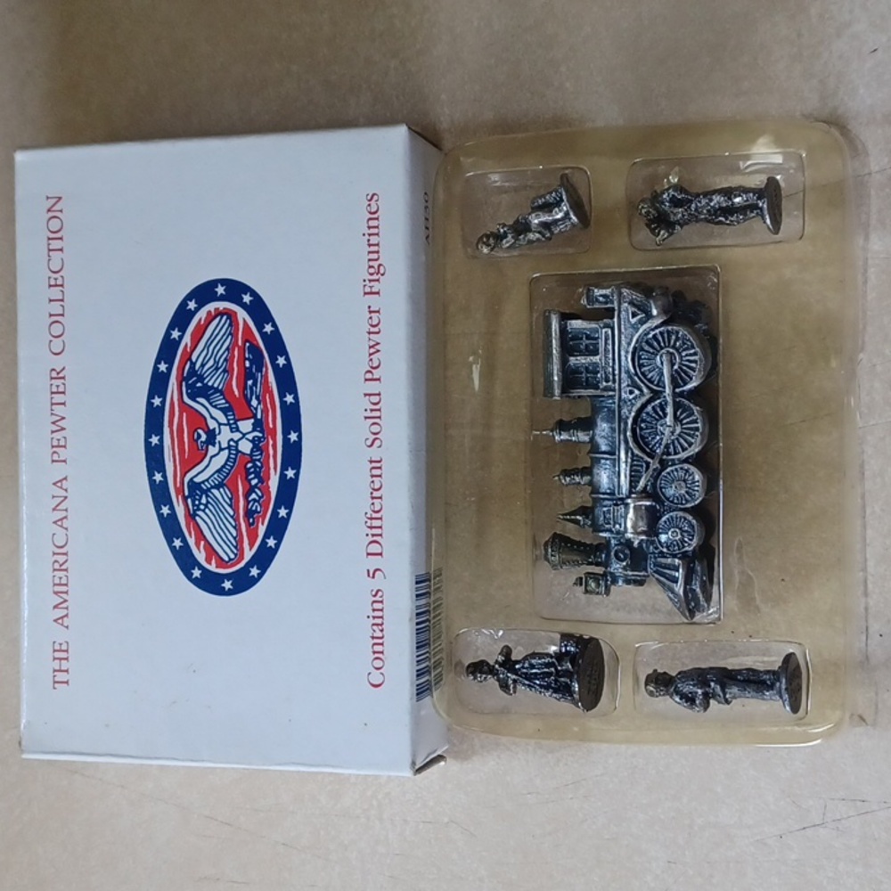 5 Piece Americana Pewter Collection Miniature Solid Pewter Figurines AH30